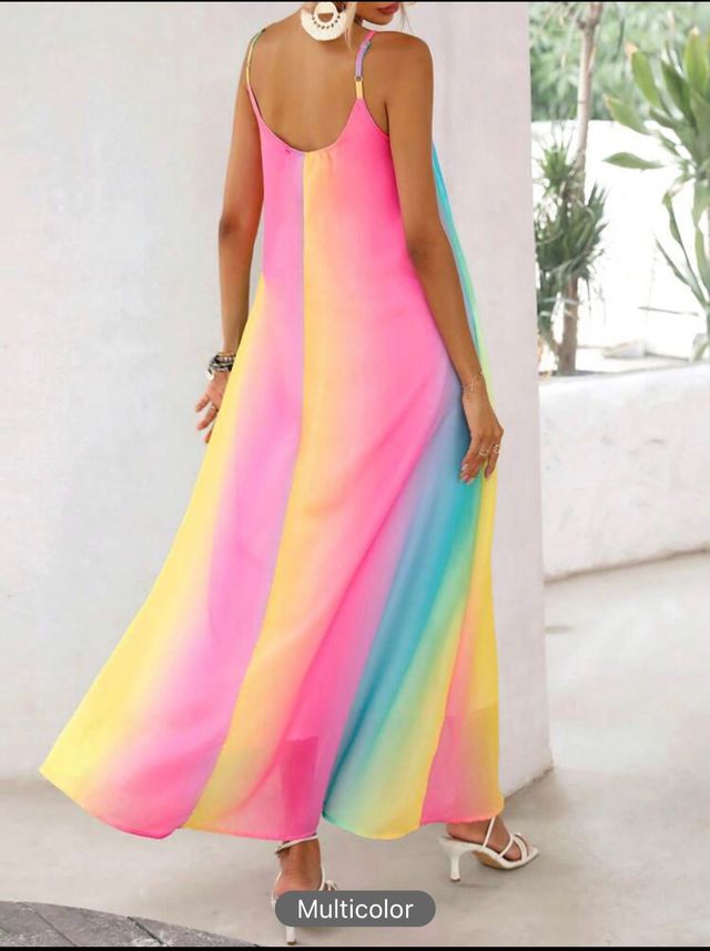 Vestido de tirantes con estampado de colores