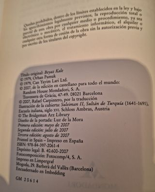 El castillo blanco libro de Orhan Pamuk