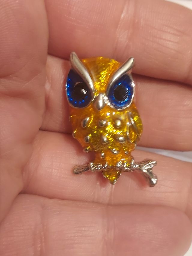 Broche de búho animal brillante bisutería mujer 
