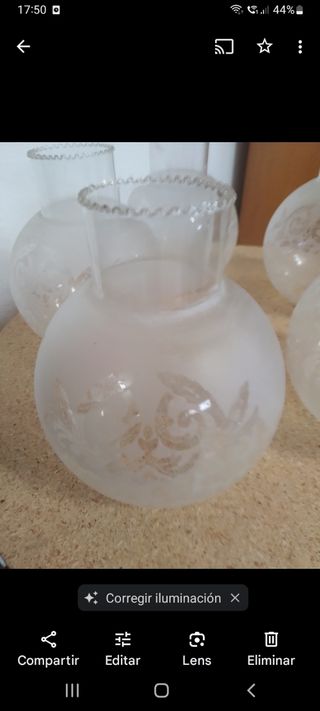 5 Tulipas de cristal .Antiguas