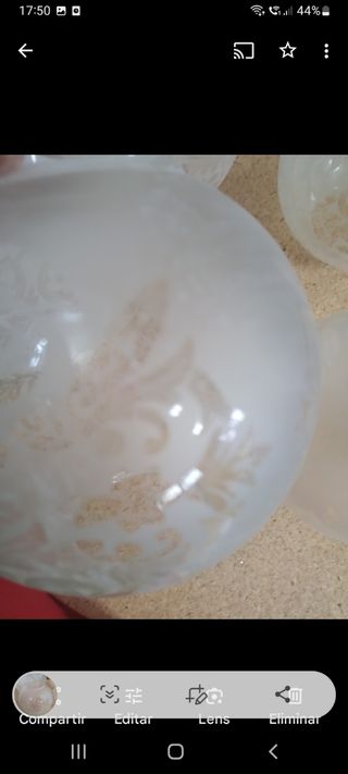 5 Tulipas de cristal .Antiguas