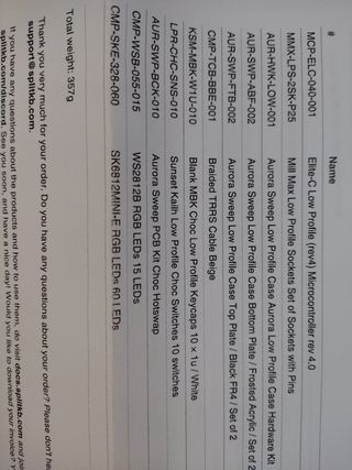 Aurora Sweep Split Keyboard (34 keys)