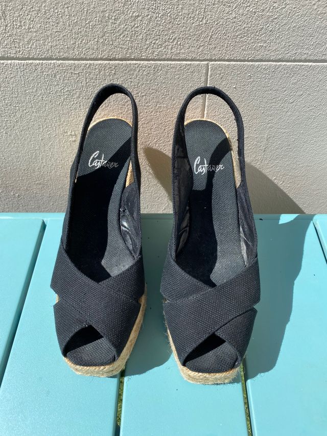 Cuña esparto Castañer negras núm 38