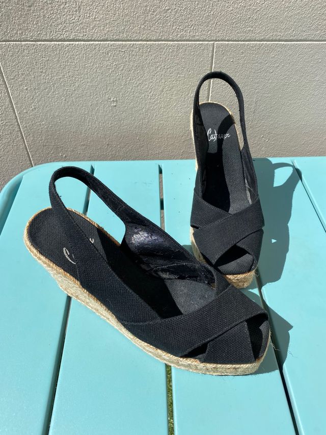 Cuña esparto Castañer negras núm 38