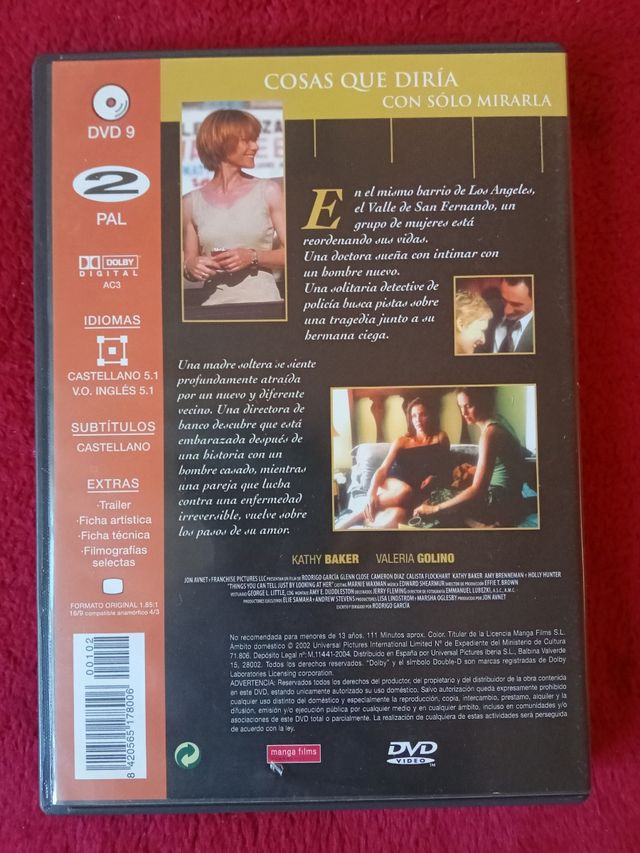 "Cosas que diría con sólo mirarla" en DVD 
