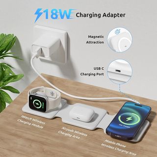 ★ Cargador Apple 3en1, 15W, plegable, inalámbrico