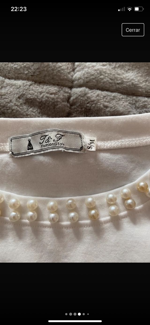 Jersey blanco con perlas