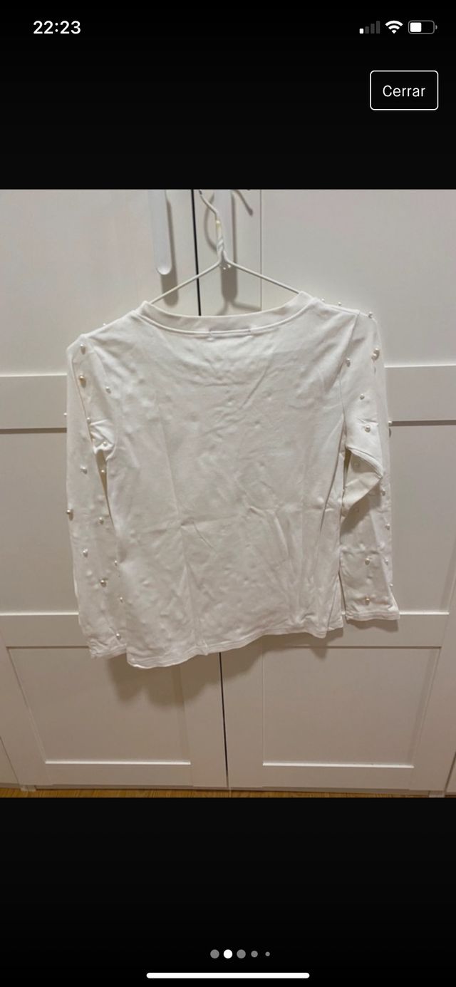 Jersey blanco con perlas