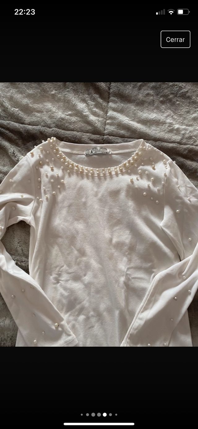 Jersey blanco con perlas