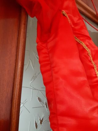 Vestido de tul rojo. Único.