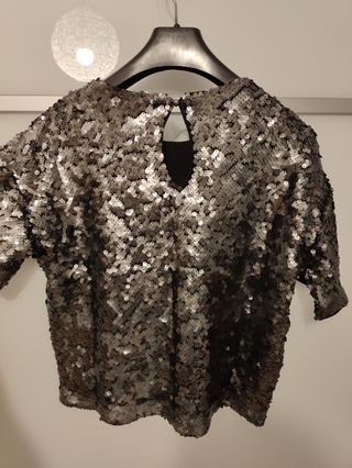 Camiseta lentejuelas H&M talla XS
