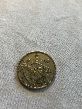 Moneda 5 pesetas 1957.