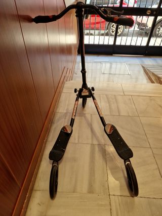 Patinete doble con tres ruedas. 