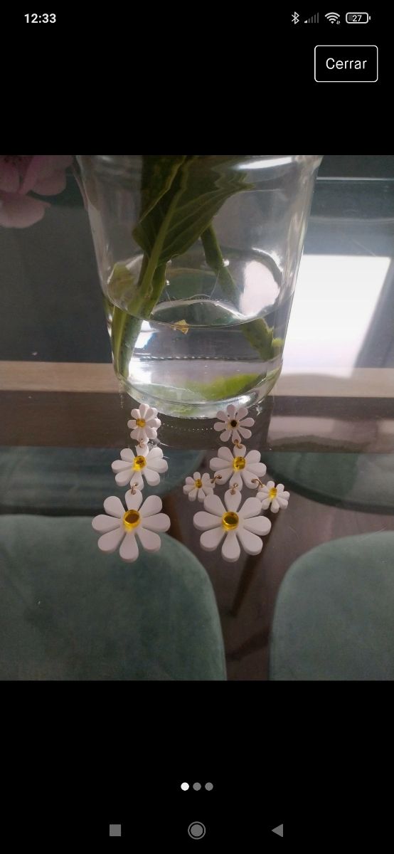 Pendientes flores artesanales