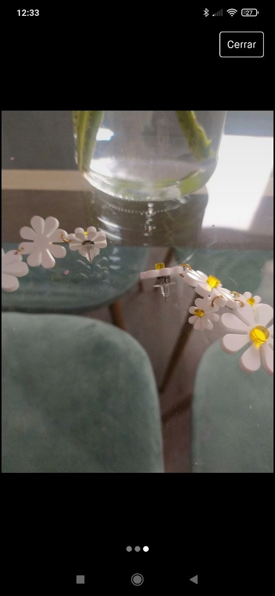 Pendientes flores artesanales