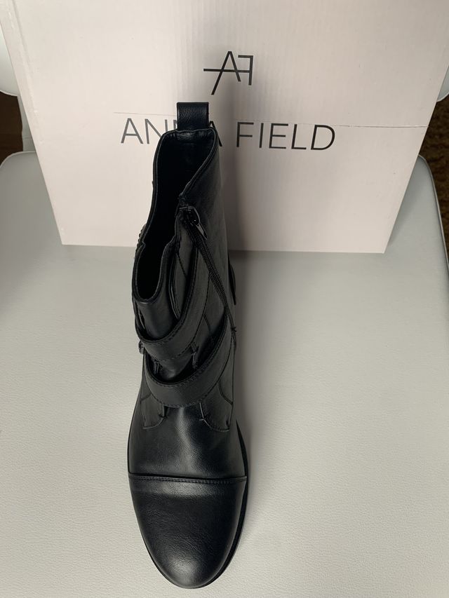 Botines negros de piel de invierno