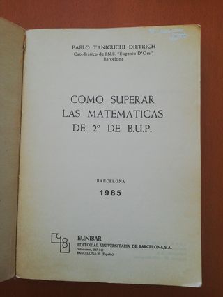 CÓMO SUPERAR LAS MATEMÁTICAS DE 2o BUP.
