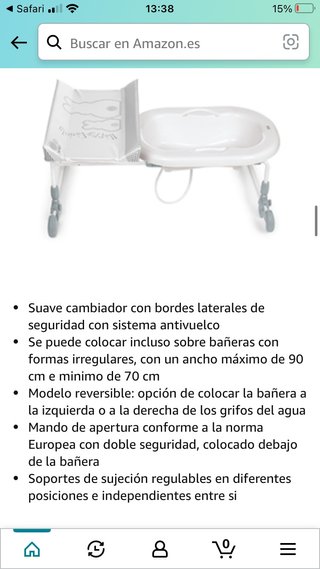 Brevi bagnotime. Bañera alta para bebé.