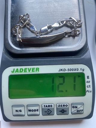 Pulsera con chapa de plata de 1 ley