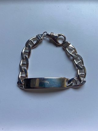 Pulsera con chapa de plata de 1 ley
