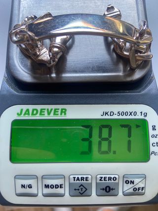 Pulsera con chapa de plata de 1 ley