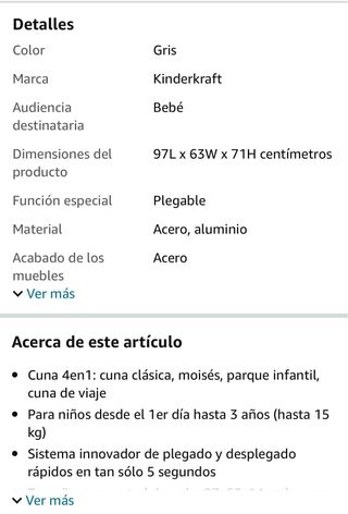 Cuna portatil de viaje bebés 