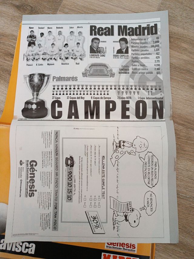 Póster gigante Real Madrid 96-97