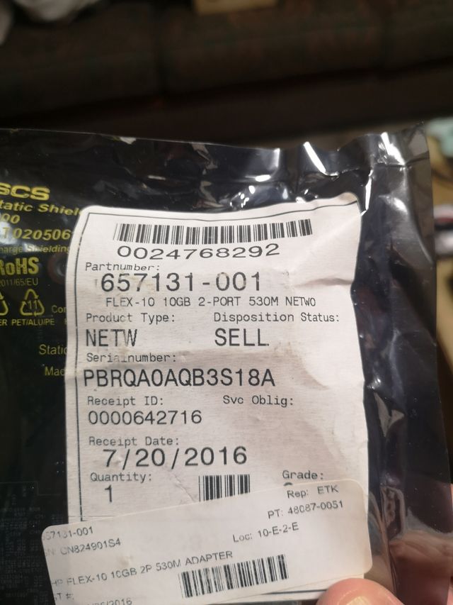 Adaptador 10g para servidor Hp