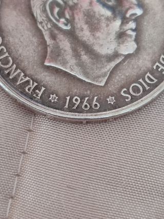 moneda de plata 1966 de 100 pesetas época franco