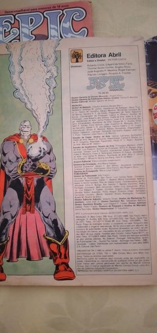 2 Revistas EPIC, Marvel, Nº1 e Nº3, 1985
