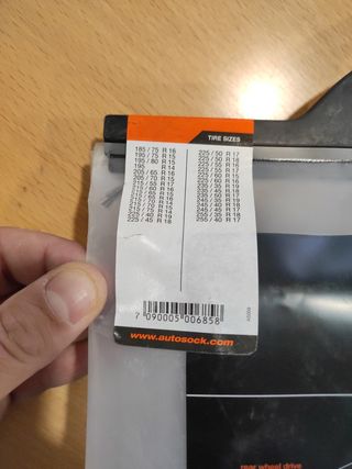 cadenas de nieve tela marca Autosock 685