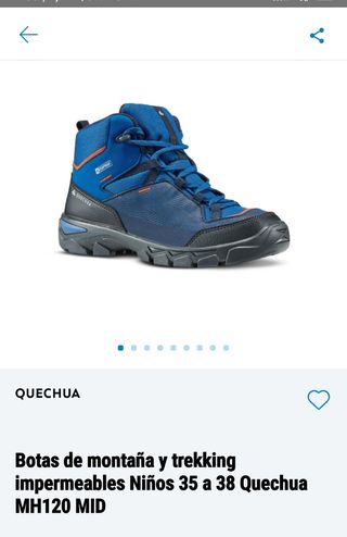 botas de montaña talla 35 quechua mh120