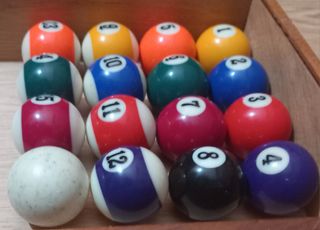 SET 16 BOLAS DE BILLAR AMERICANO