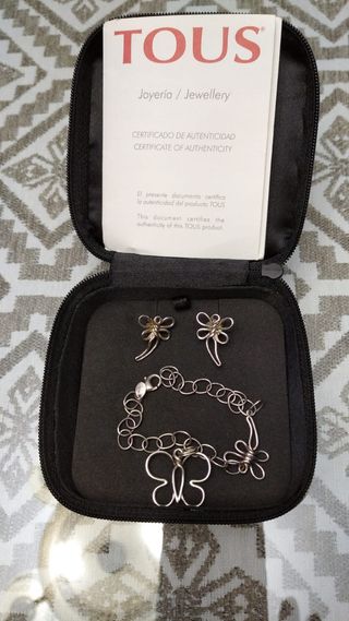 pulsera y pendientes plata de Tous