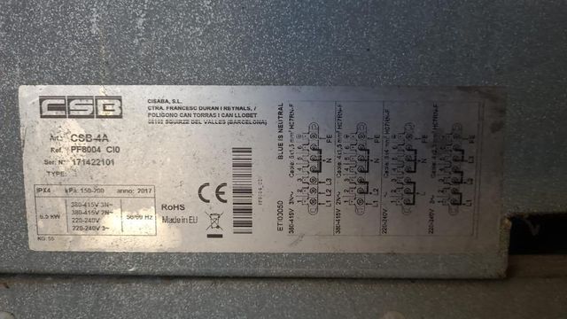 Horno BAGUETERO trifásico