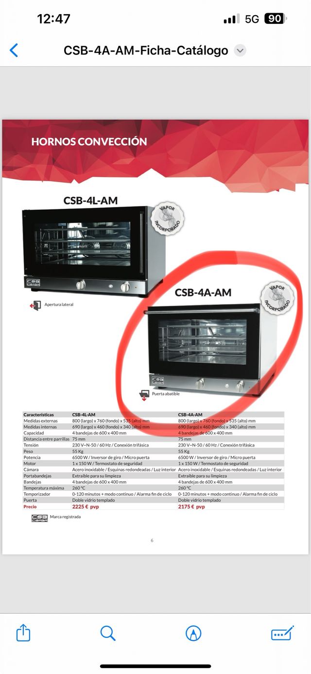 Horno BAGUETERO trifásico