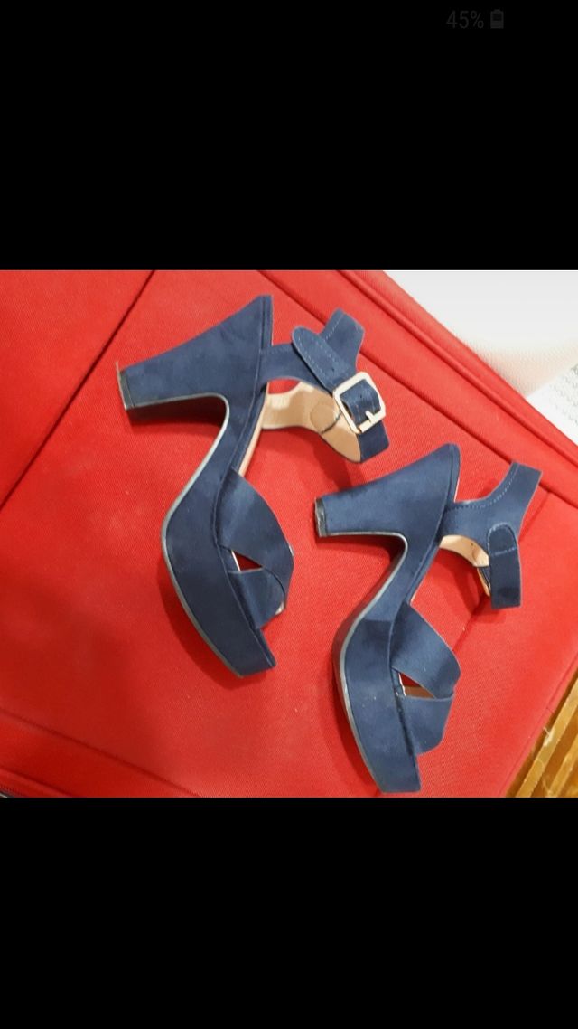 Sandalias azul marino de ante talla 37