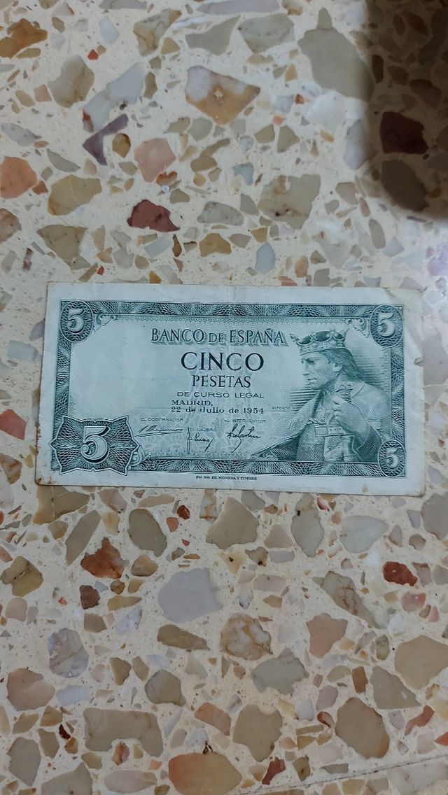cinco pesetas 1954