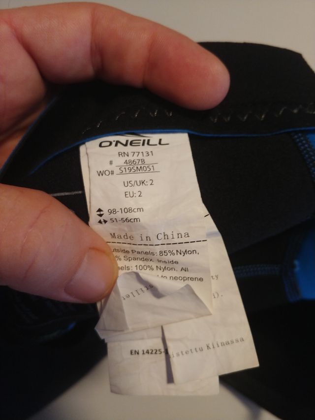 Traje neopreno niño 2 años