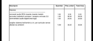 Sistema amb auriculars per escoltar la tele
