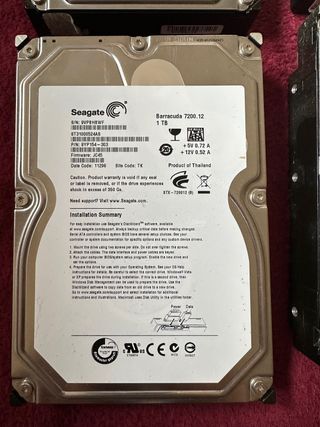 Lote 2 HDD 1Tb, 3,5",  7200 RPM, Seagate Barracuda