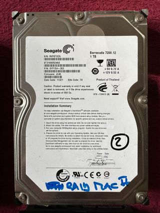 Lote 2 HDD 1Tb, 3,5",  7200 RPM, Seagate Barracuda