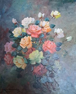 oleo sobre tela Rosas