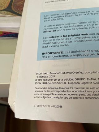 Libros de Lengua 1° ESO Anaya