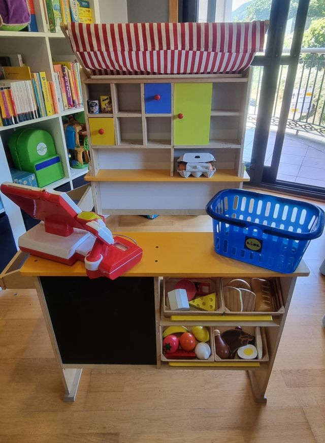 Supermercado de madera Lidl Montessori de segunda mano por 60 EUR