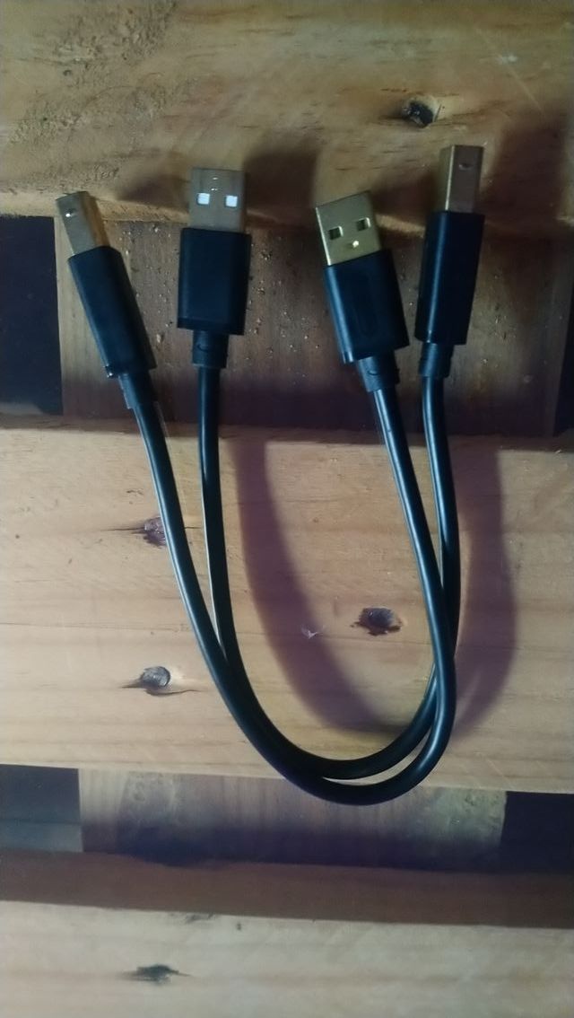 2 latiguillos cable USB 2.0 (A-B) 15 cm