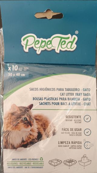 2 conjuntos de sacos higiénicos p/ tabuleiro gato