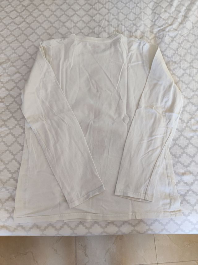 Camiseta blanca Pepe Jeans larga joven