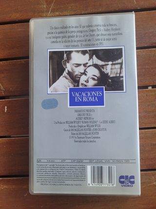 Película "Vacaciones en Roma" en VHS edición 1989