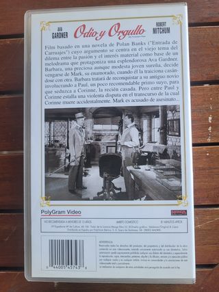 Película "Odio y orgullo" (Forbidden past) en VHS